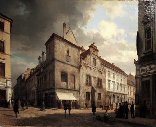 Gemälde von Carl Graeb, 1868: Das alte Berliner Rathaus